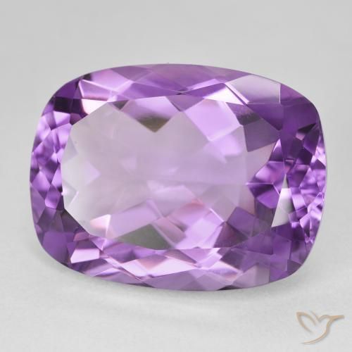 18.82 ct Violet Amethyst Stone, Natural Amethyst in Cushion-Cut Shape for Sale