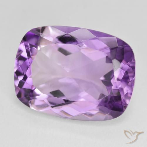 17.51 ct Violet Amethyst Stone, Natural Amethyst in Cushion-Cut Shape for Sale