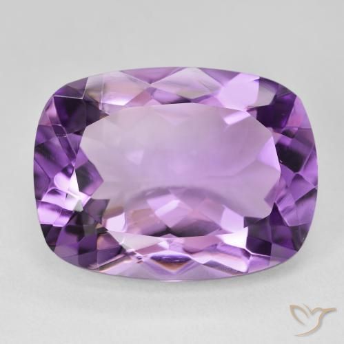 16.52ct Natural Light-Medium Violet Amethyst, Cushion, VVS