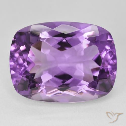 19.53ct Natural Light-Medium Violet Amethyst, Cushion, VVS
