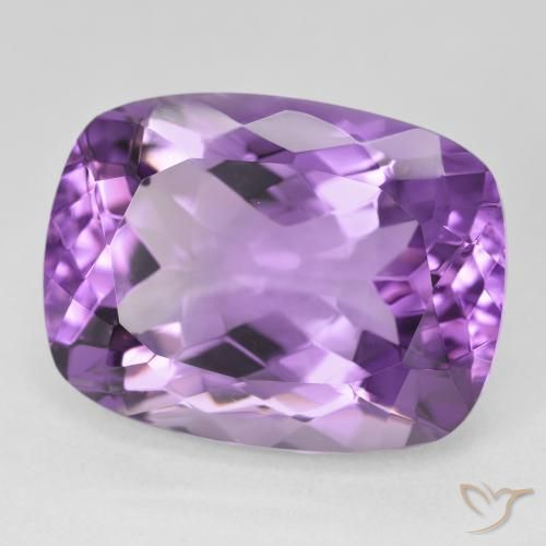 19.53 ct Violet Amethyst Stone, Natural Amethyst in Cushion-Cut Shape for Sale
