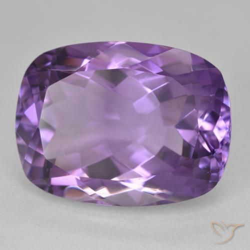 20.86 ct Violet Amethyst Stone, Natural Amethyst in Cushion-Cut Shape for Sale