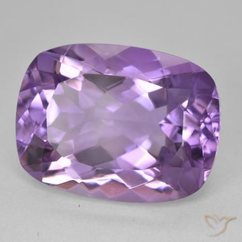 19.18 ct Violet Amethyst Stone, Natural Amethyst in Cushion-Cut Shape for Sale