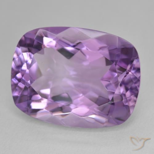 18.92 ct Violet Amethyst Stone, Natural Amethyst in Cushion-Cut Shape for Sale