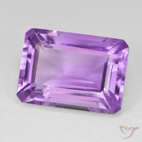 15.32 ct Violet Amethyst Stone, Natural Amethyst in Octagon Step Cut Shape for Sale