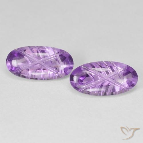 4.09ctw Natural Medium Purplish Violet Amethyst, Oval, Transparent