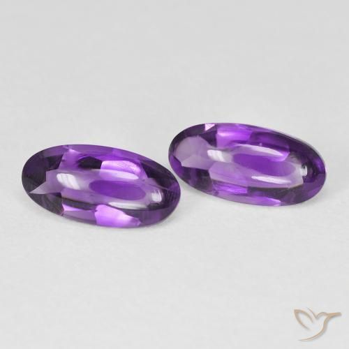 2.56 ctw Violet Amethyst Stones, Natural Amethyst in Oval Buff-Top Shape for Sale