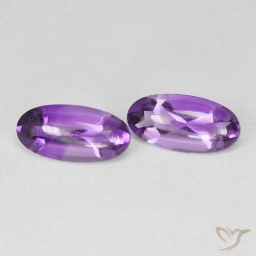 2.28 ctw Violet Amethyst Stones, Natural Amethyst in Oval Buff-Top Shape for Sale