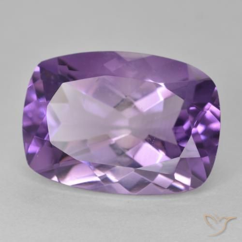 12.56 ct Violet Amethyst Stone, Natural Amethyst in Cushion-Cut Shape for Sale