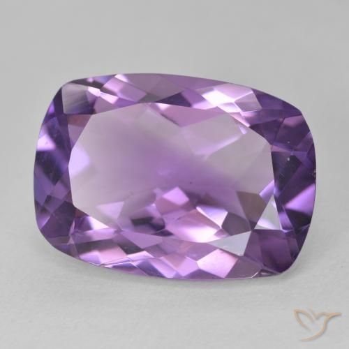 11.39 ct Violet Amethyst Stone, Natural Amethyst in Cushion-Cut Shape for Sale