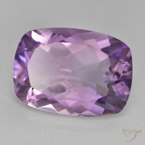 12.61 ct Violet Amethyst Stone, Natural Amethyst in Cushion-Cut Shape for Sale