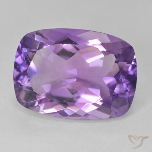 12.36 ct Violet Amethyst Stone, Natural Amethyst in Cushion-Cut Shape for Sale