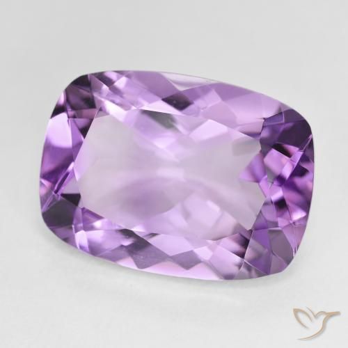 12.38 ct Violet Amethyst Stone, Natural Amethyst in Cushion-Cut Shape for Sale