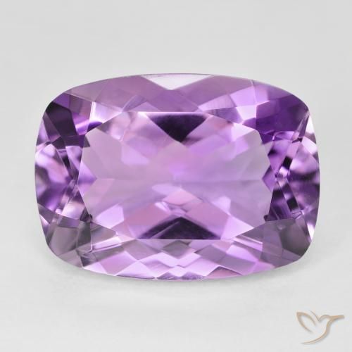 13.17ct Natural Medium Pinkish Violet Amethyst, Cushion, VVS