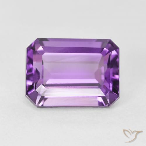 3.64ct Natural Pinkish Violet Amethyst, Emerald Cut, VVS