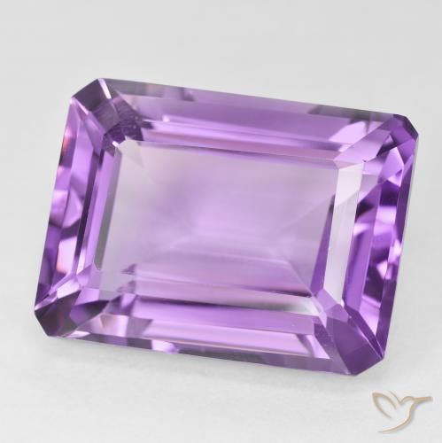 22.20 ct Violet Amethyst Stone, Natural Amethyst in Octagon Step Cut Shape for Sale