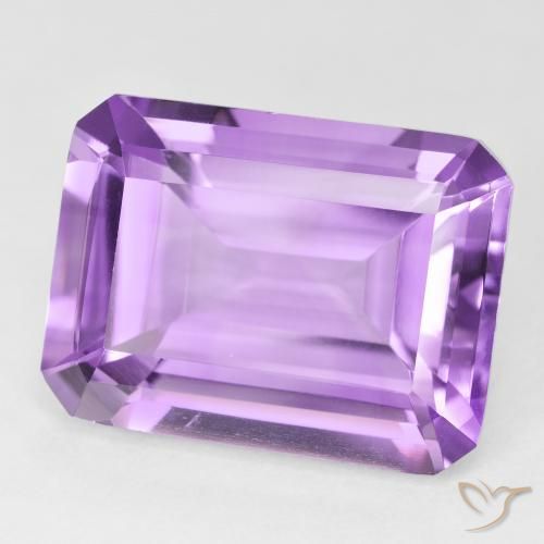 20.80 ct Violet Amethyst Stone, Natural Amethyst in Octagon Step Cut Shape for Sale