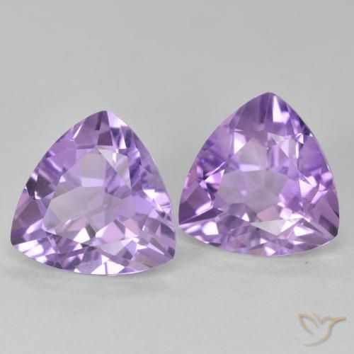 5.67 ctw Violet Amethyst Stones, Natural Amethyst in Trillion Facet Shape for Sale