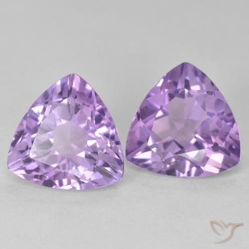 5.73 ctw Violet Amethyst Stones, Natural Amethyst in Trillion Facet Shape for Sale