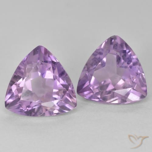 5.68 ctw Violet Amethyst Stones, Natural Amethyst in Trillion Facet Shape for Sale