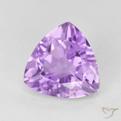 2.94 ct Violet Amethyst Stone, Natural Amethyst in Trillion Facet Shape for Sale