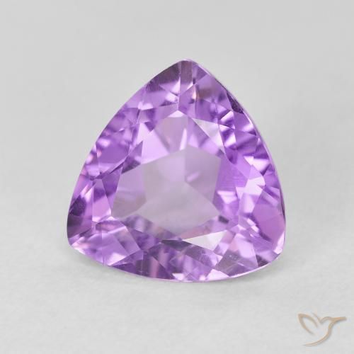 2.78 ct Violet Amethyst Stone, Natural Amethyst in Trillion Facet Shape for Sale