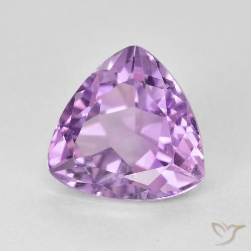 3.23 ct Violet Amethyst Stone, Natural Amethyst in Trillion Facet Shape for Sale