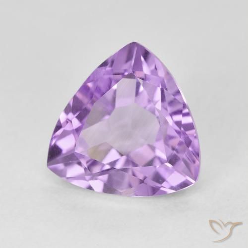 2.93 ct Violet Amethyst Stone, Natural Amethyst in Trillion Facet Shape for Sale