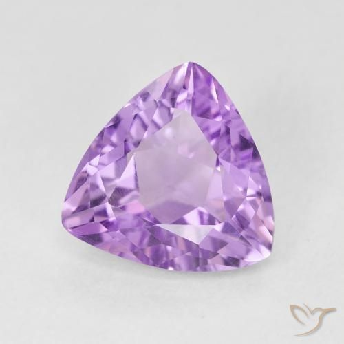 2.68 ct Violet Amethyst Stone, Natural Amethyst in Trillion Facet Shape for Sale