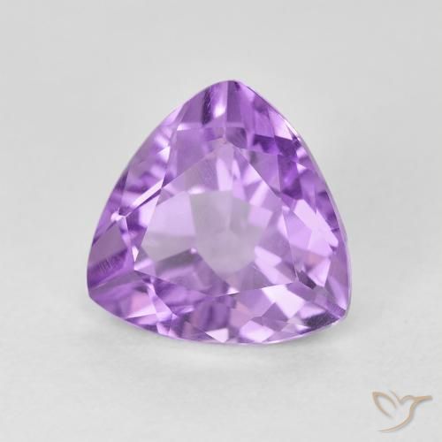 3.02 ct Violet Amethyst Stone, Natural Amethyst in Trillion Facet Shape for Sale
