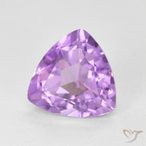 3.20 ct Violet Amethyst Stone, Natural Amethyst in Trillion Facet Shape for Sale