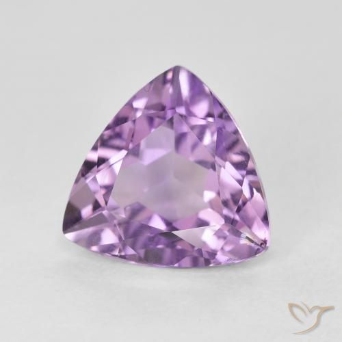 2.91 ct Violet Amethyst Stone, Natural Amethyst in Trillion Facet Shape for Sale