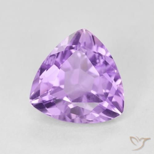3.05 ct Violet Amethyst Stone, Natural Amethyst in Trillion Facet Shape for Sale