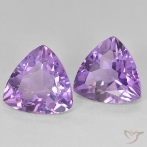 5.33 ctw Violet Amethyst Stones, Natural Amethyst in Trillion Facet Shape for Sale