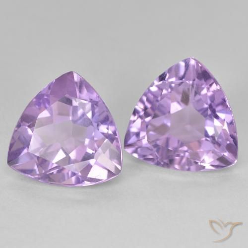 5.75 ctw Violet Amethyst Stones, Natural Amethyst in Trillion Facet Shape for Sale