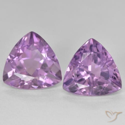 5.83ctw Natural Medium Pink Violet Amethyst, Trillion, VS