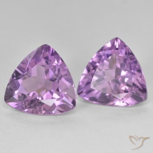 5.83 ctw Violet Amethyst Stones, Natural Amethyst in Trillion Facet Shape for Sale