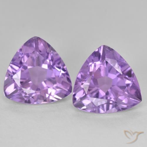 5.73ctw Natural Medium Violet Amethyst, Trillion, VS