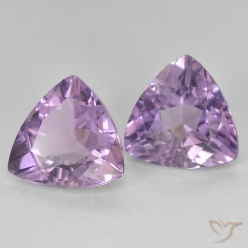 5.49 ctw Violet Amethyst Stones, Natural Amethyst in Trillion Facet Shape for Sale