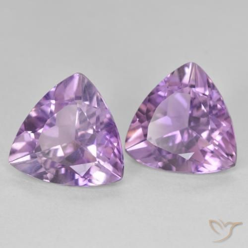 5.15 ctw Violet Amethyst Stones, Natural Amethyst in Trillion Facet Shape for Sale