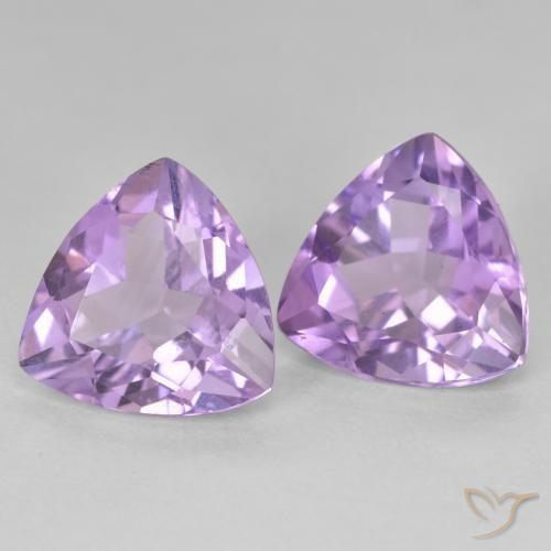 5.71 ctw Violet Amethyst Stones, Natural Amethyst in Trillion Facet Shape for Sale