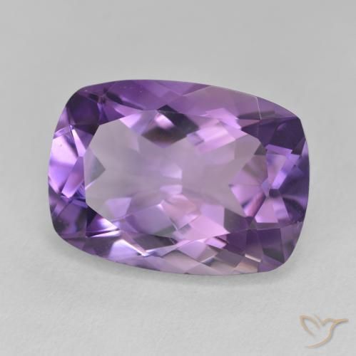 12.54 ct Violet Amethyst Stone, Natural Amethyst in Cushion-Cut Shape for Sale
