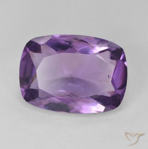 10.37 ct Violet Amethyst Stone, Natural Amethyst in Cushion-Cut Shape for Sale