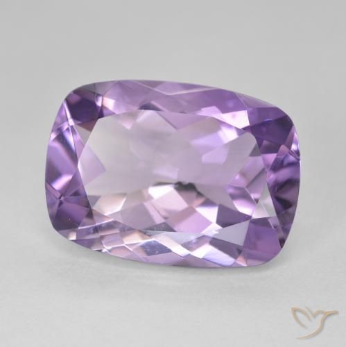 11.78 ct Violet Amethyst Stone, Natural Amethyst in Cushion-Cut Shape for Sale