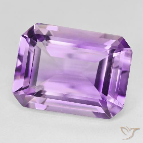 19.30 ct Violet Amethyst Stone, Natural Amethyst in Octagon Step Cut Shape for Sale