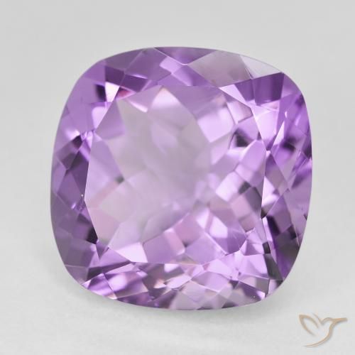 12.98 ct Violet Amethyst Stone, Natural Amethyst in Cushion-Cut Shape for Sale