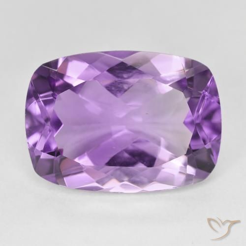 12.53ct Natural Medium Light Purplish-Violet Amethyst, Cushion, VVS