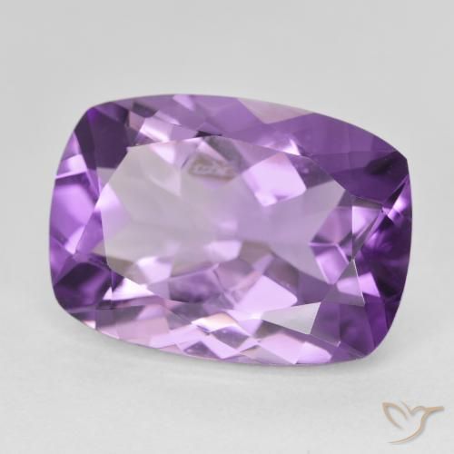 12.62 ct Violet Amethyst Stone, Natural Amethyst in Cushion-Cut Shape for Sale