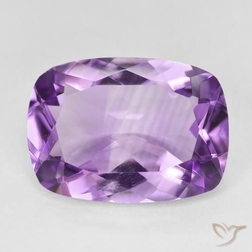 11.19ct Natural Medium Light Purplish-Violet Amethyst, Cushion, VVS