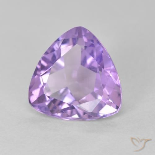 2.88 ct Violet Amethyst Stone, Natural Amethyst in Trillion Facet Shape for Sale